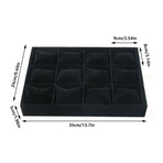 1-Piece Black Velvet Watch and Jewellery Display Tray