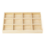 Wooden Jewellery Storage Box Display Tray Organizer for Rings Earrings Necklaces - Four Grids
