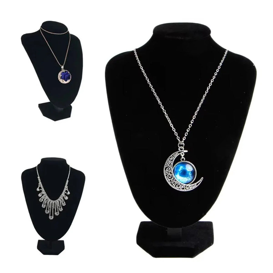 1-Piece Black Velvet Necklace Display Stand