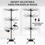 3-Tier Rotating Sock Rack Accessories Hanging Display Stand Organizer for Storage - Top-Down View
