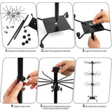 3-Tier Rotating Sock Rack Accessories Hanging Display Stand Organizer for Storage - 45-Degree Angle