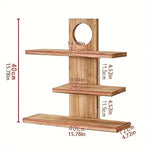 Wooden Desktop Tea Set Rack Display Stand Organizer Storage Shelf for Teaware - Brown