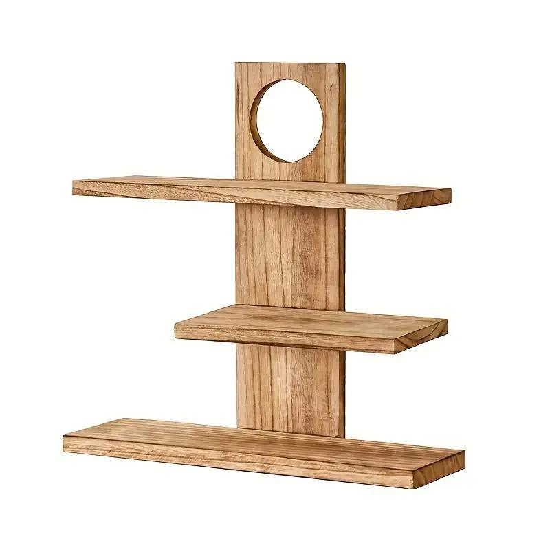 Wooden Desktop Tea Set Rack Display Stand Organizer Storage Shelf for Teaware - Brown