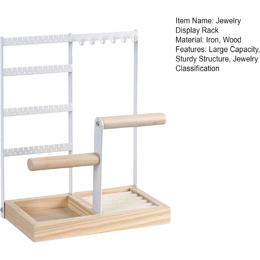 Jewelry Earring Bracelet Display Rack Jewellery Stand Necklace Organizer Holder - White
