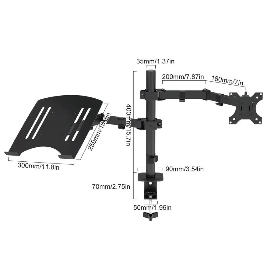 Rotating Computer Monitor Arm Laptop Stand Office Desk Mounting Holder Clamp