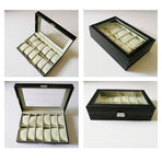 12Grids Leather Watch Jewelry Display Storage Holder Case Box