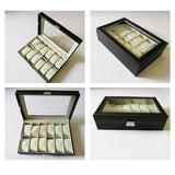 12Grids Leather Watch Jewelry Display Storage Holder Case Box - Rear View