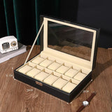 12Grids Leather Watch Jewelry Display Storage Holder Case Box - Extra Image