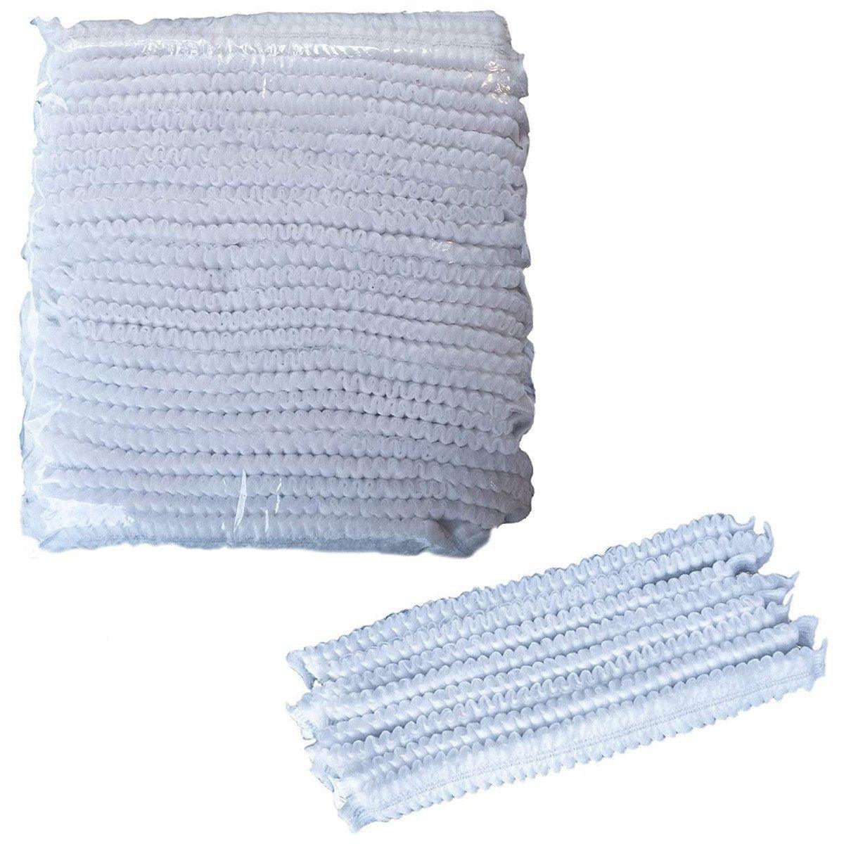 100pcs Disposable Non Woven Hairnet Caps for Food Service Kitchen Work Use