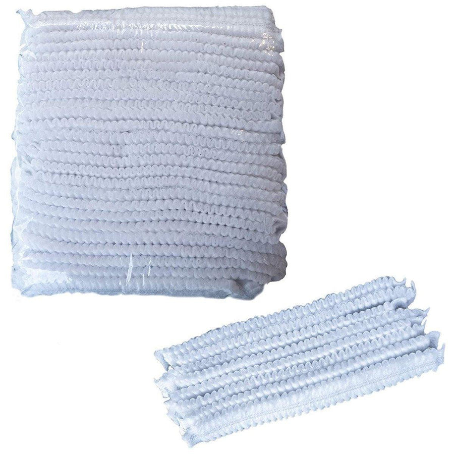 100pcs Disposable Non Woven Hairnet Caps for Food Service Kitchen Work Use