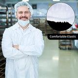 100pcs Disposable Non Woven Hairnet Caps for Food Service Kitchen Work Use - 45-Degree Angle