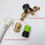2 Way Solid Brass Hose Splitter 2-Way Hose Connector With Shut OFF/ON Valves - Extra Image