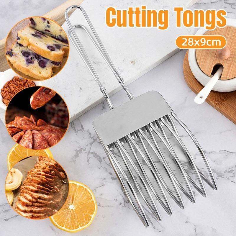 Stainless Steel Ham Bread Slicer Multi-function BBQ Clip Meat Cutter Splitter