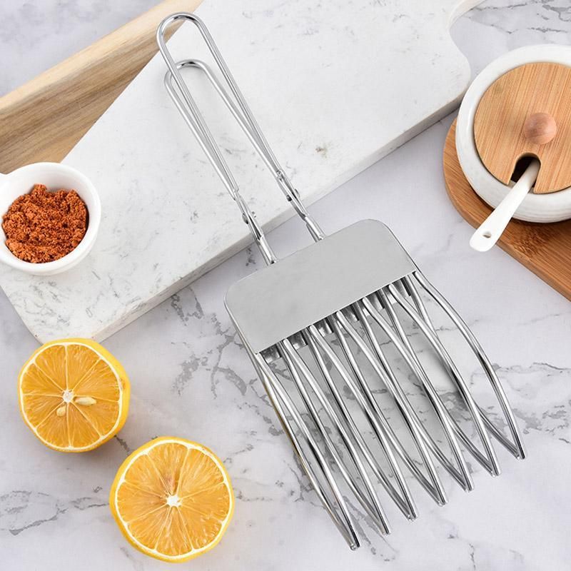 Stainless Steel Ham Bread Slicer Multi-function BBQ Clip Meat Cutter Splitter