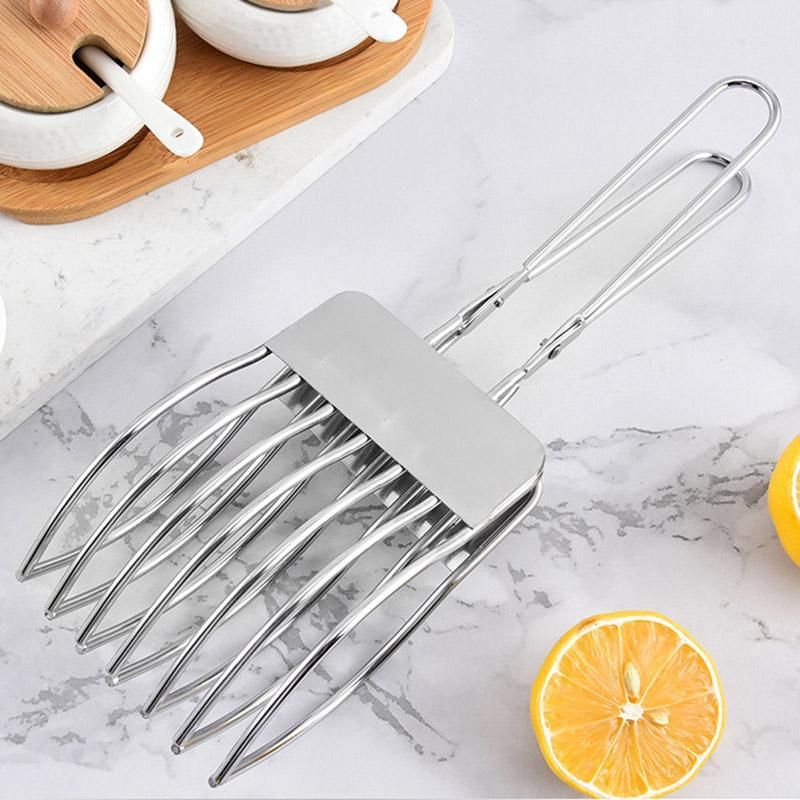 Stainless Steel Ham Bread Slicer Multi-function BBQ Clip Meat Cutter Splitter