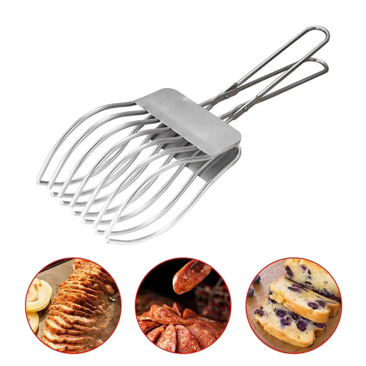 Stainless Steel Ham Bread Slicer Multi-function BBQ Clip Meat Cutter Splitter