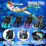 Adjustable Diving Flippers Swim Fins for Snorkeling Freestyle Training Gear - Black-S/M