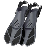 Adjustable Diving Flippers Swim Fins for Snorkeling Freestyle Training Gear - Black-S/M