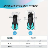 Adjustable Diving Flippers Swim Fins for Snorkeling Freestyle Training Gear - Blue-S/M