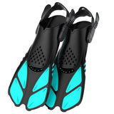 Adjustable Diving Flippers Swim Fins for Snorkeling Freestyle Training Gear - Blue-S/M