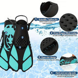 Adjustable Diving Flippers Swim Fins for Snorkeling Freestyle Training Gear - Purple-L/XL