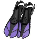 Adjustable Diving Flippers Swim Fins for Snorkeling Freestyle Training Gear - Purple-S/M - Extra Image