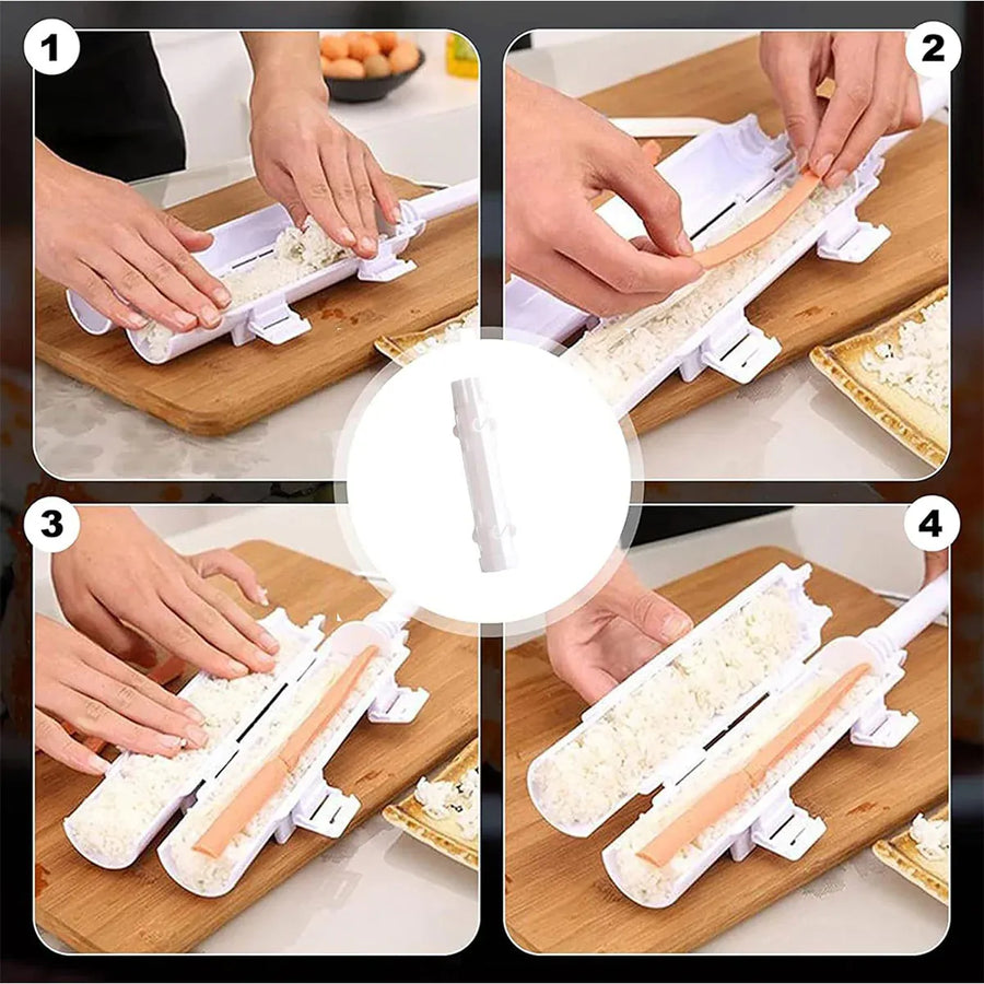 Sushi Roll Mold Non-Stick Food Grade Plastic for Home Kitchen DIY Sushi Making - White Maker Mat
