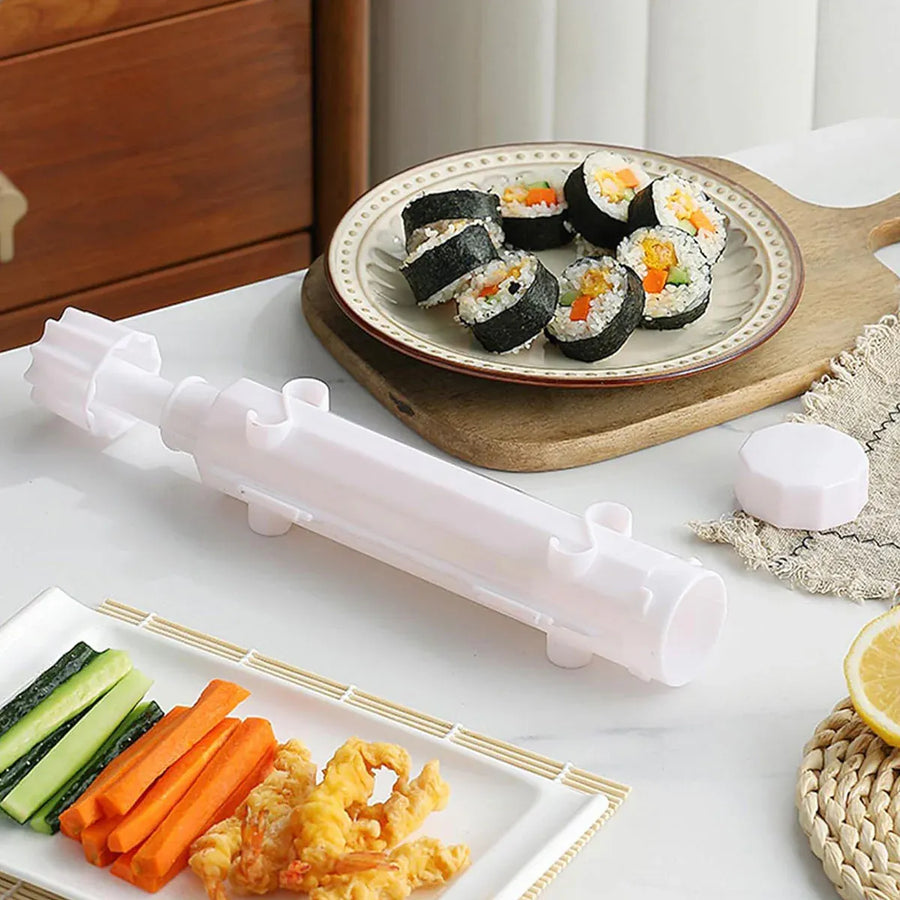 Sushi Roll Mold Non-Stick Food Grade Plastic for Home Kitchen DIY Sushi Making - White Maker Mat