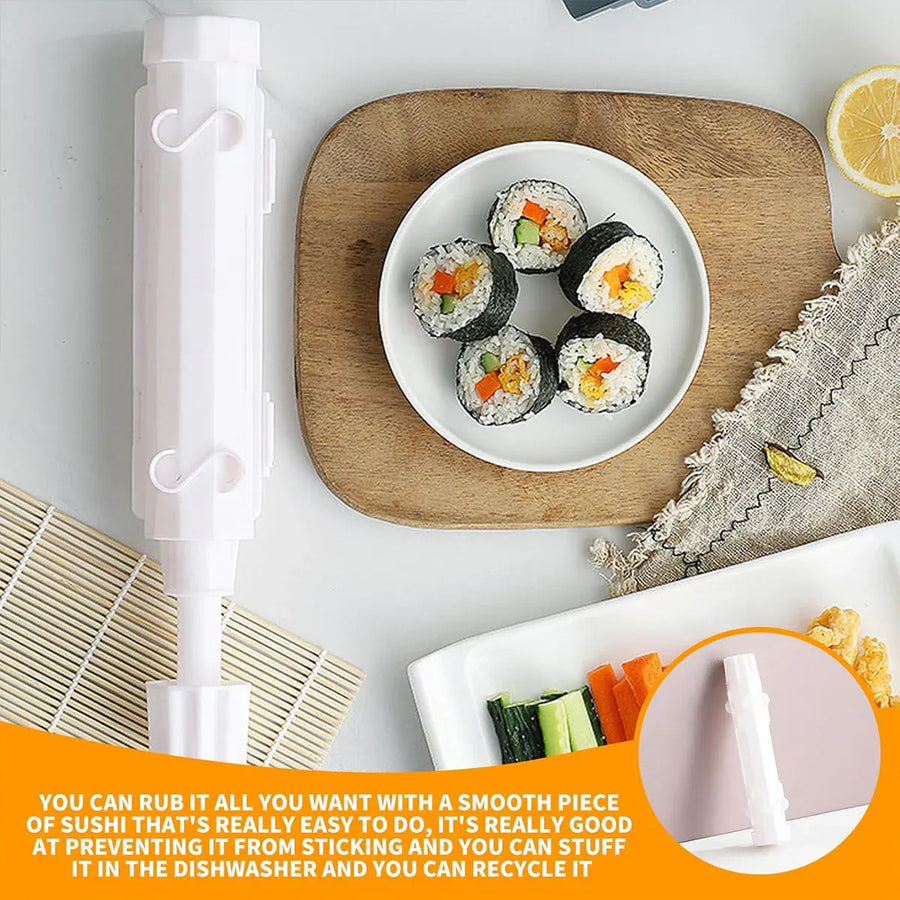 Sushi Roll Mold Non-Stick Food Grade Plastic for Home Kitchen DIY Sushi Making - White Maker Mat