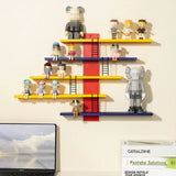 Multi Layer Wall Display Rack Step Shelf for Toys Dolls Desk Room Office Decor - Rear View