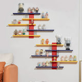 Multi Layer Wall Display Rack Step Shelf for Toys Dolls Desk Room Office Decor - Low Angle