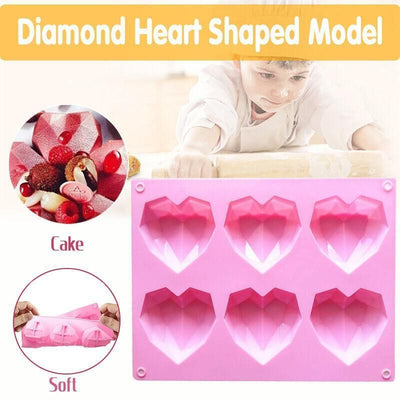 Heart Shape Candy Cake Chocolate Mould 3D Fondant Mold Silicone Sugar Craft Diy