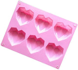 Heart Shape Candy Cake Chocolate Mould 3D Fondant Mold Silicone Sugar Craft Diy - Front View
