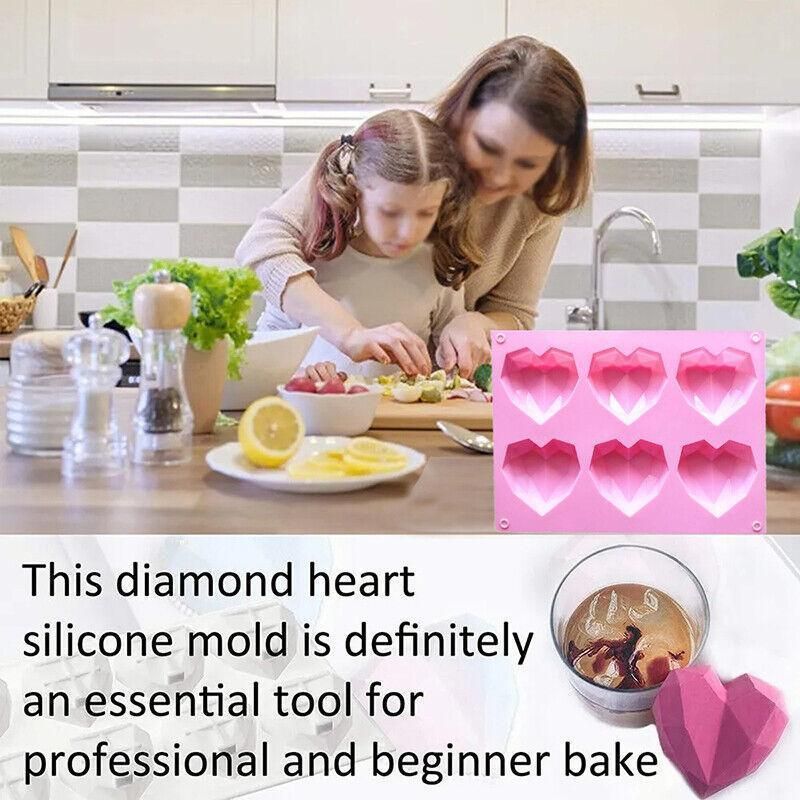 Heart Shape Candy Cake Chocolate Mould 3D Fondant Mold Silicone Sugar Craft Diy