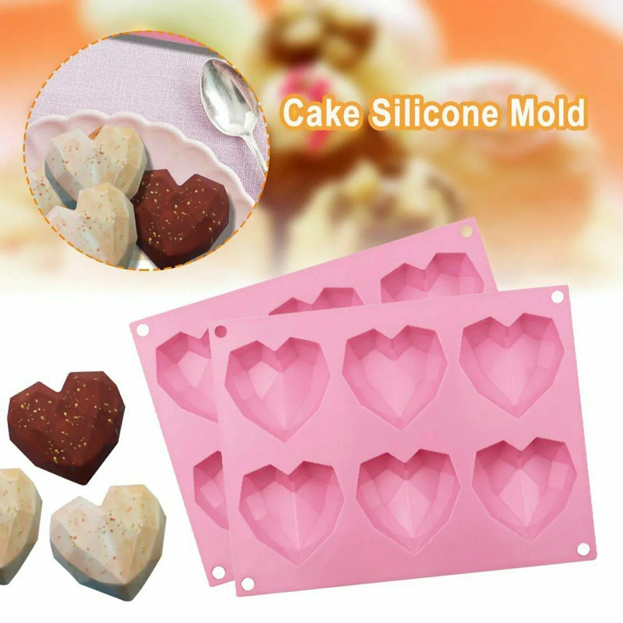 Heart Shape Candy Cake Chocolate Mould 3D Fondant Mold Silicone Sugar Craft Diy