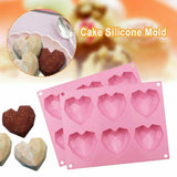 Heart Shape Candy Cake Chocolate Mould 3D Fondant Mold Silicone Sugar Craft Diy - Close-Up Angle