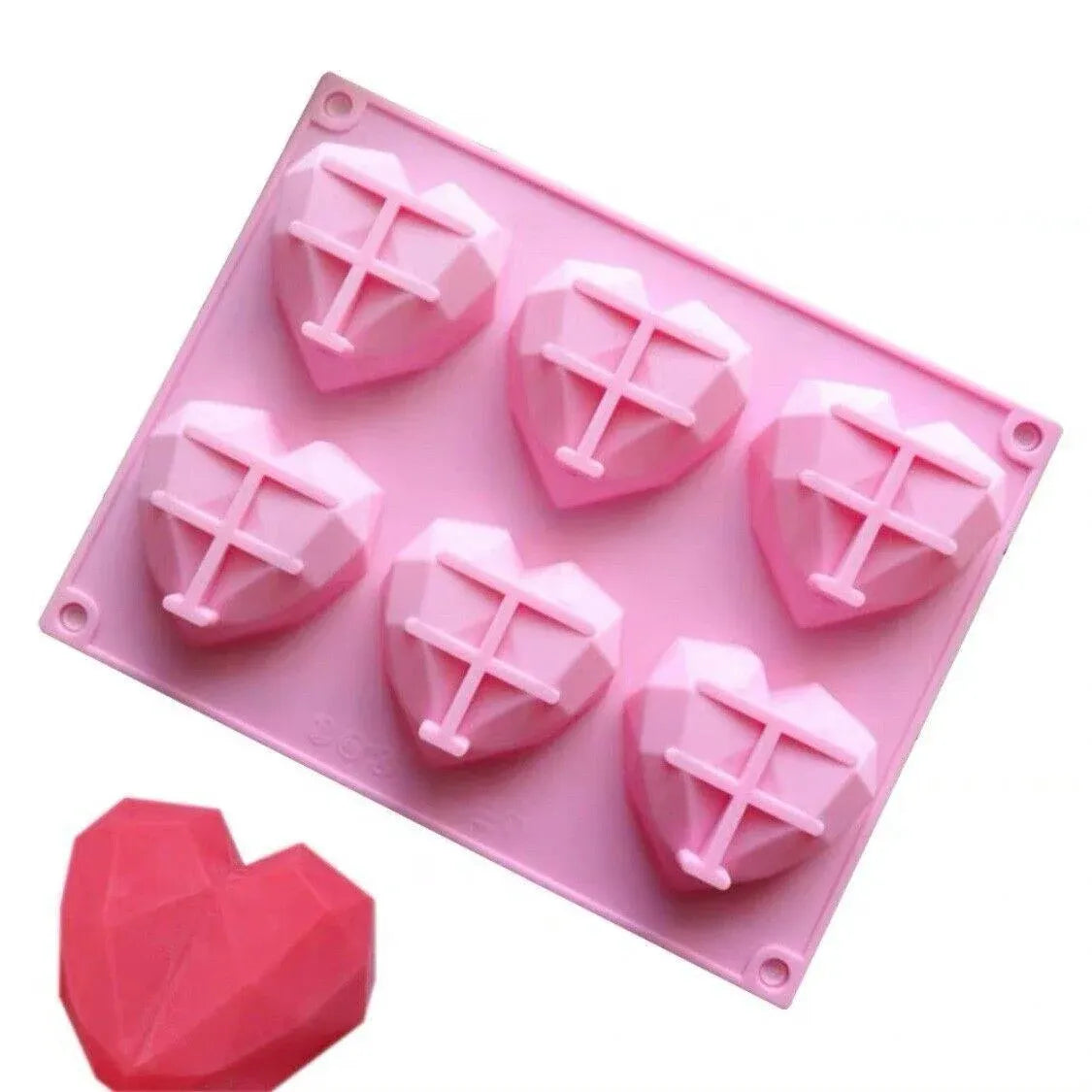 Heart Shape Candy Cake Chocolate Mould 3D Fondant Mold Silicone Sugar Craft Diy