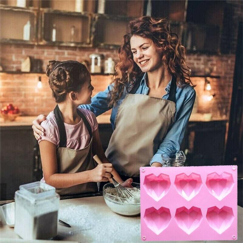 Heart Shape Candy Cake Chocolate Mould 3D Fondant Mold Silicone Sugar Craft Diy