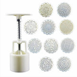 Mooncake Decor Cookies Round Pastry Moon Cake Diy Flower Stamps Mold Mould Au - Front View