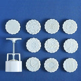 Mooncake Decor Cookies Round Pastry Moon Cake Diy Flower Stamps Mold Mould Au - Top-Down View
