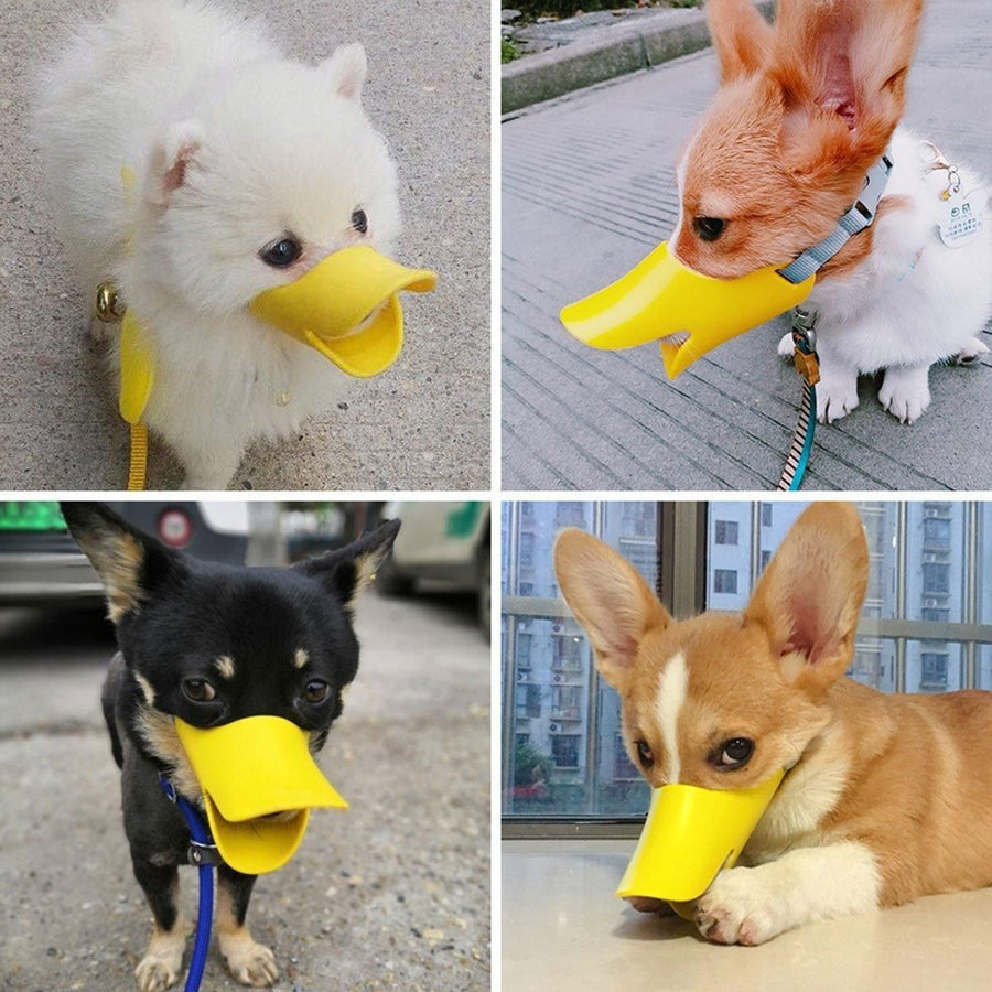 Comfortable Silicone Dog Muzzle Anti-Bite Soft Duck Muzzle Pet Training Supplies - L