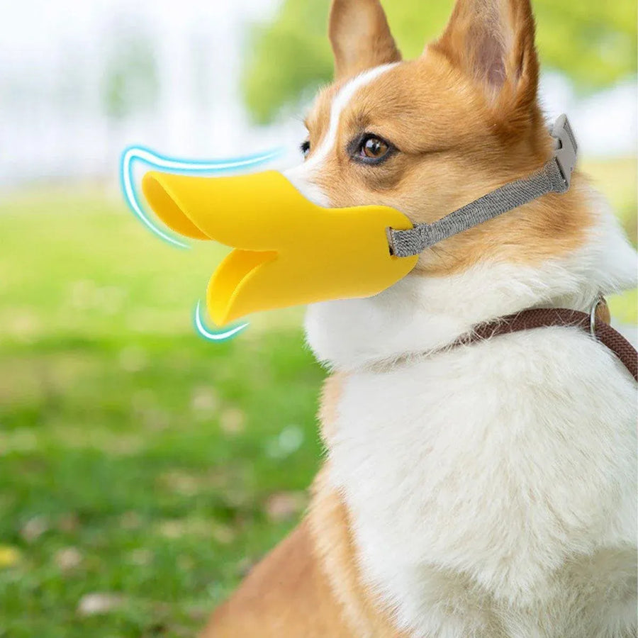 Comfortable Silicone Dog Muzzle Anti-Bite Soft Duck Muzzle Pet Training Supplies - L