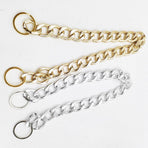 Dog Chain Collar Heavy Duty Choker Double Pet Slip Check Twist Link Chrome Chain Silver - 35CM
