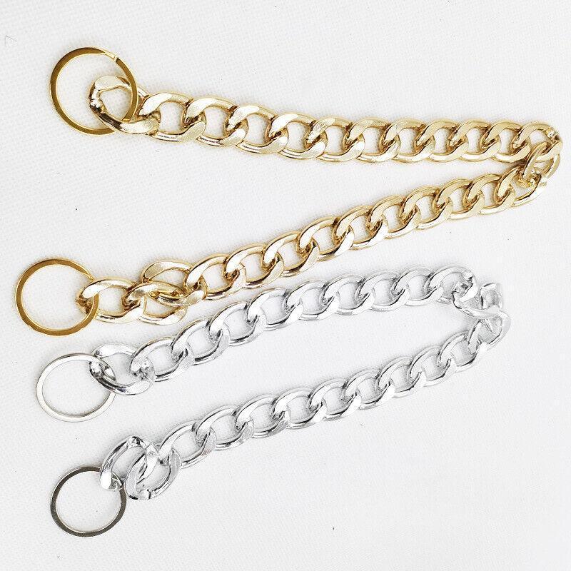 Dog Chain Collar Heavy Duty Choker Double Pet Slip Check Twist Link Chrome Chain Silver - 45CM