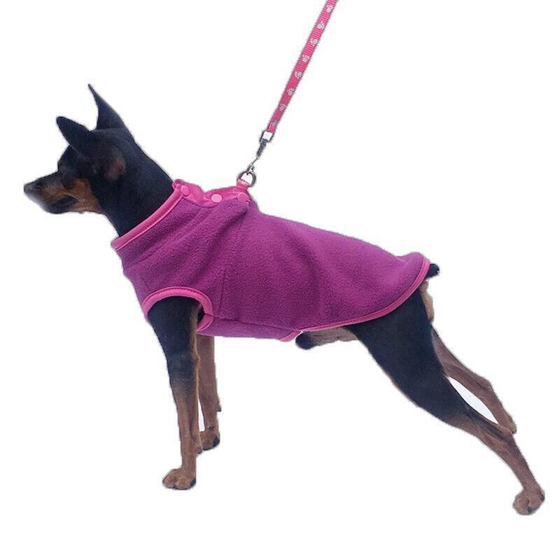 XL Pet Dog Puppy Winter Warm Fleece Jumper Vest Coat Jacket Apparel Clothes - Grey