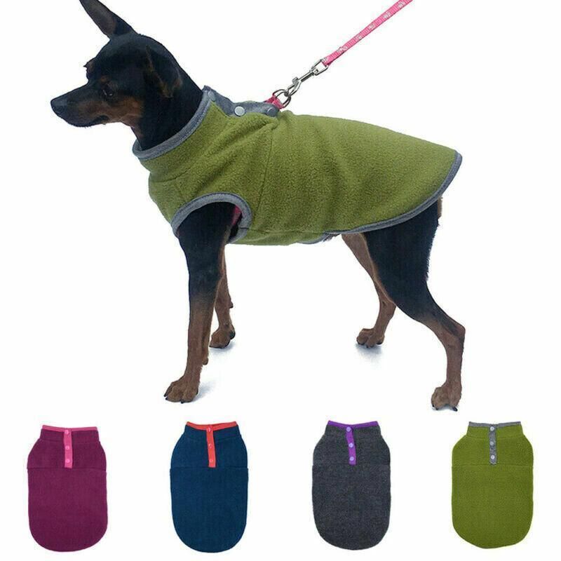 XL Pet Dog Puppy Winter Warm Fleece Jumper Vest Coat Jacket Apparel Clothes - Grey