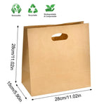 50PCS Scooped Kraft Paper Tote Bags Gift Bags for Party Wedding Packaging