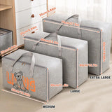 2pcs Cartoon Bear Luggage Organizer Storage Bags Blanket Quilt Closet Box Set - White-M - Top-Down View