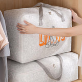 2pcs Cartoon Bear Luggage Organizer Storage Bags Blanket Quilt Closet Box Set - White-M - 45-Degree Angle