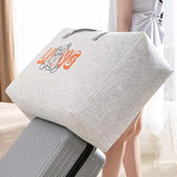 2pcs Cartoon Bear Luggage Organizer Storage Bags Blanket Quilt Closet Box Set - White-M - Extra Image